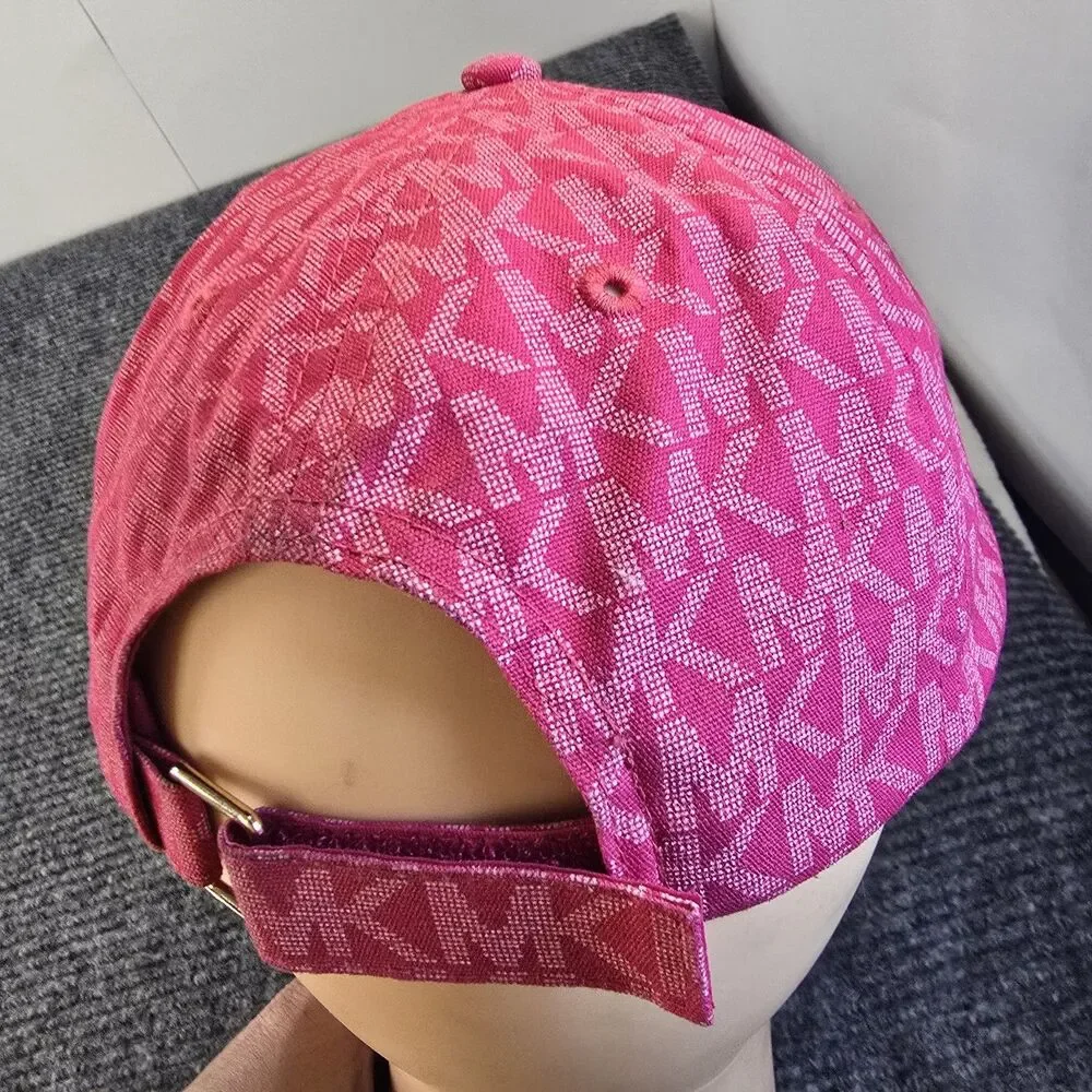 Michael Kors Woman’s Red Baseball Cap Hat Printed MK Logo Adjustable